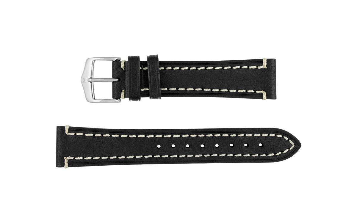 Liberty by HIRSCH - Men&#39;s Black Saddle Leather Watch Strap