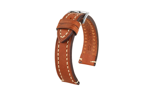 Liberty by HIRSCH - Men's Golden Brown Saddle Leather Watch Strap