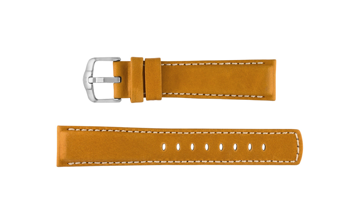 Mariner by HIRSCH - Men&#39;s Golden Brown Soft-Touch Waterproof Leather Watch Strap