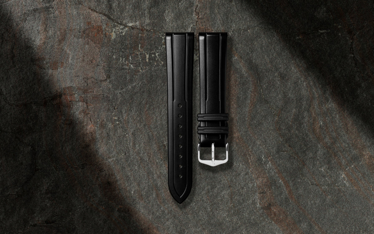 Hevea by HIRSCH - Black Natural Caoutchouc Rubber Performance Watch Strap