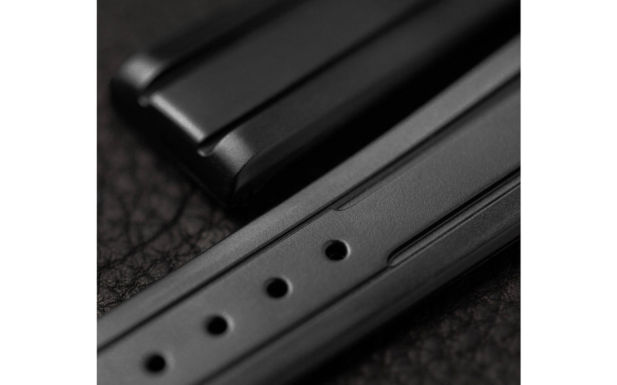 Hevea by HIRSCH - Black Natural Caoutchouc Rubber Performance Watch Strap