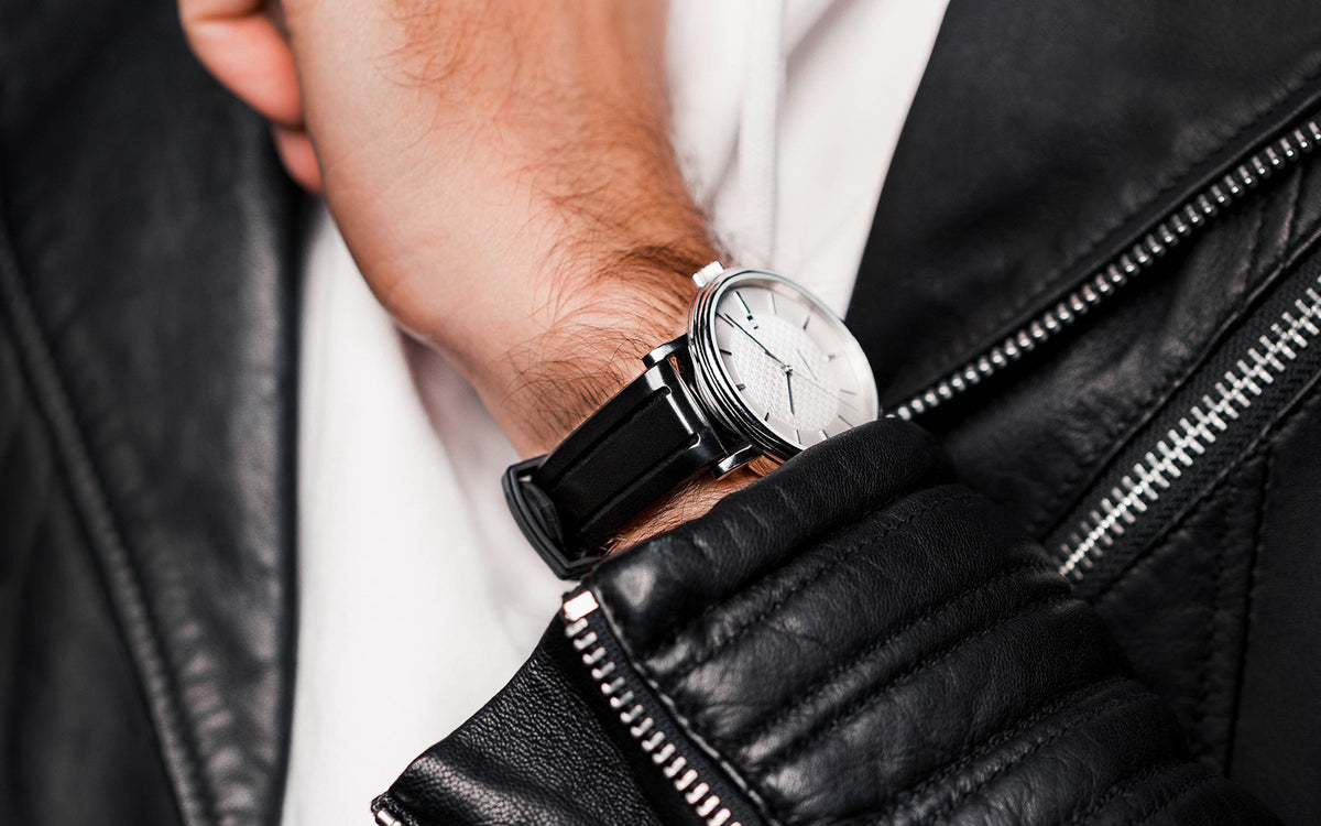 Hevea by HIRSCH - Black Natural Caoutchouc Rubber Performance Watch Strap