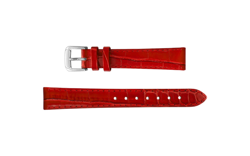 Speidel Women's Red Alligator Grain Leather Watch Strap