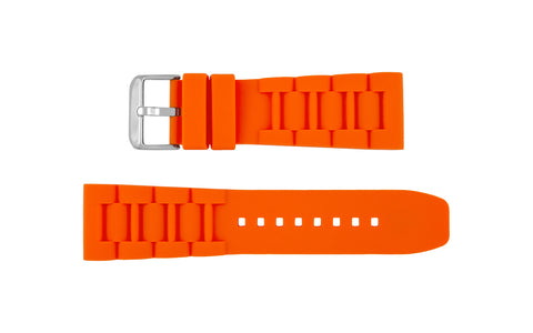 AWB Men's Orange Silicone Oyster Style Link Diver Watch Band