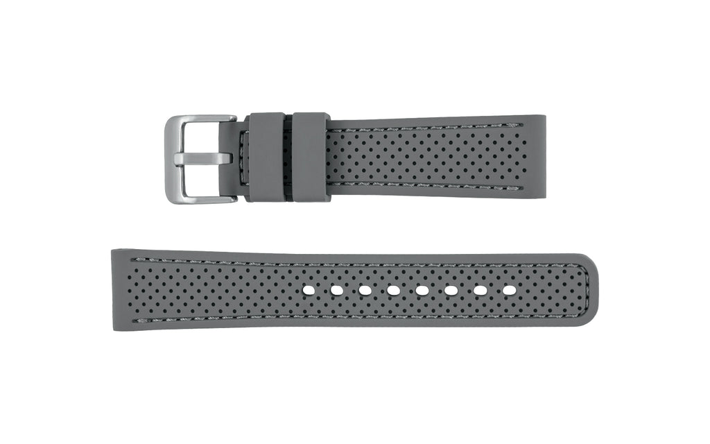 AWB Men's Gray Perforated Silicone Watch Band