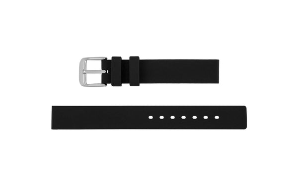 AWB Women's Black Silicone Smooth Diver Watch Band