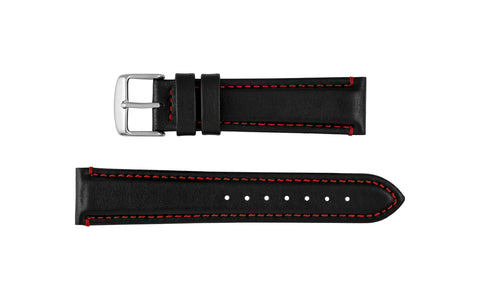 AWB Waterproof Series - Men's Black & Red Sport Leather Watch Strap