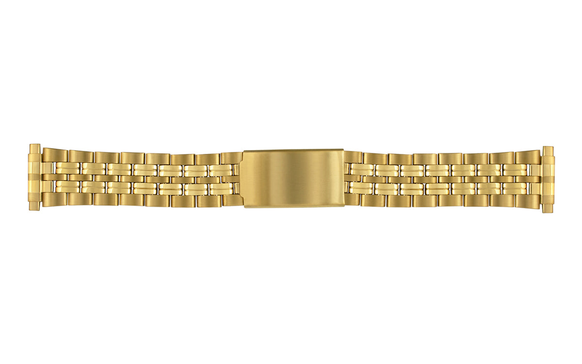 AWB Steel Series - Men&#39;s Goldtone Dual Finish Metal Watch Band