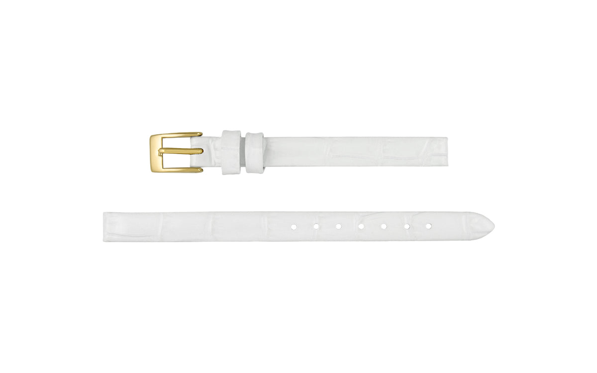 AWB Women&#39;s White Louisiana Alligator Grain Leather Watch Strap
