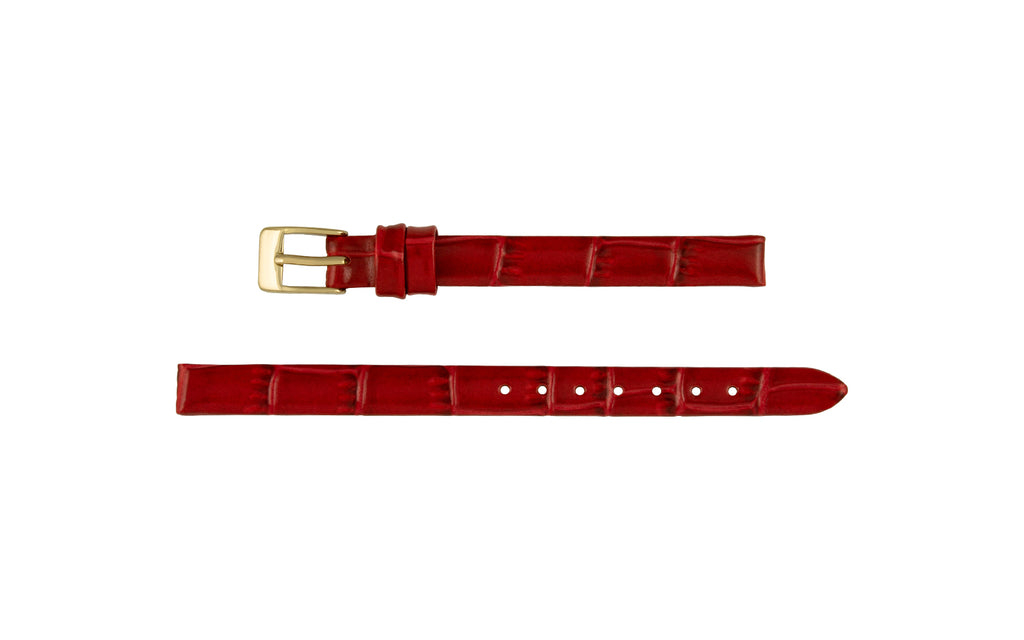AWB Women's Crimson Louisiana Alligator Grain Leather Watch Strap