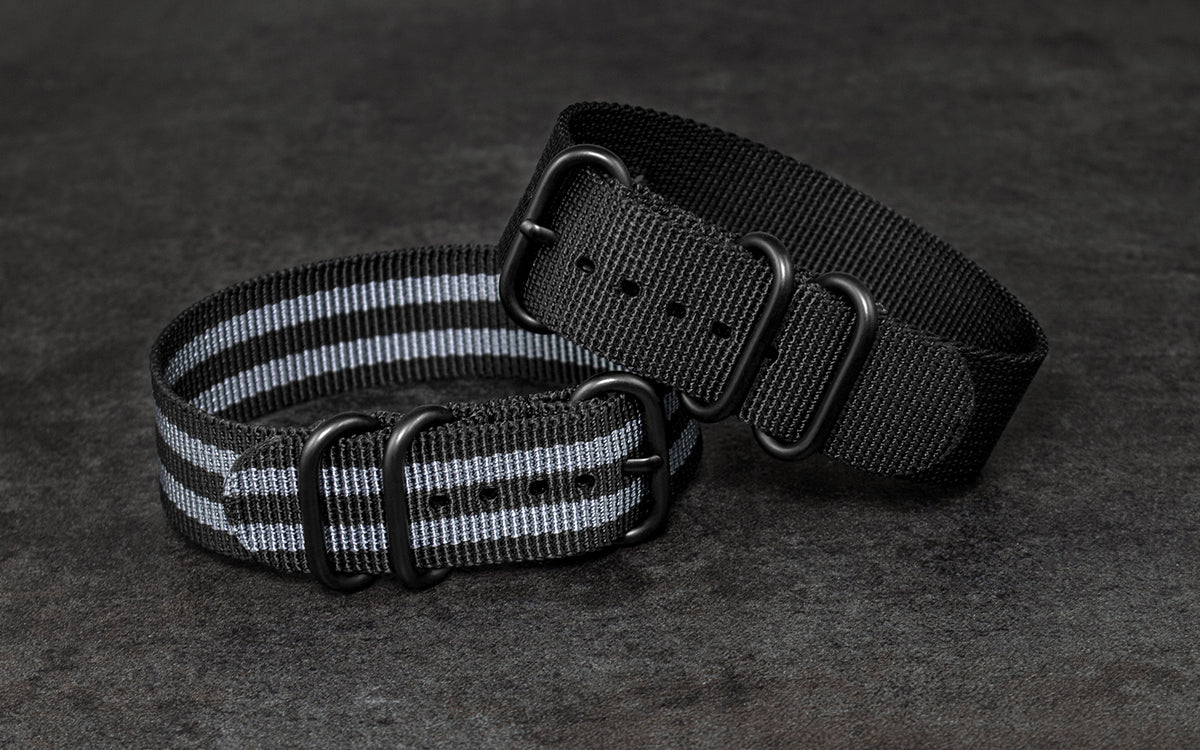 AWB Black PVD Buckle Ballistic Nylon Watch Strap