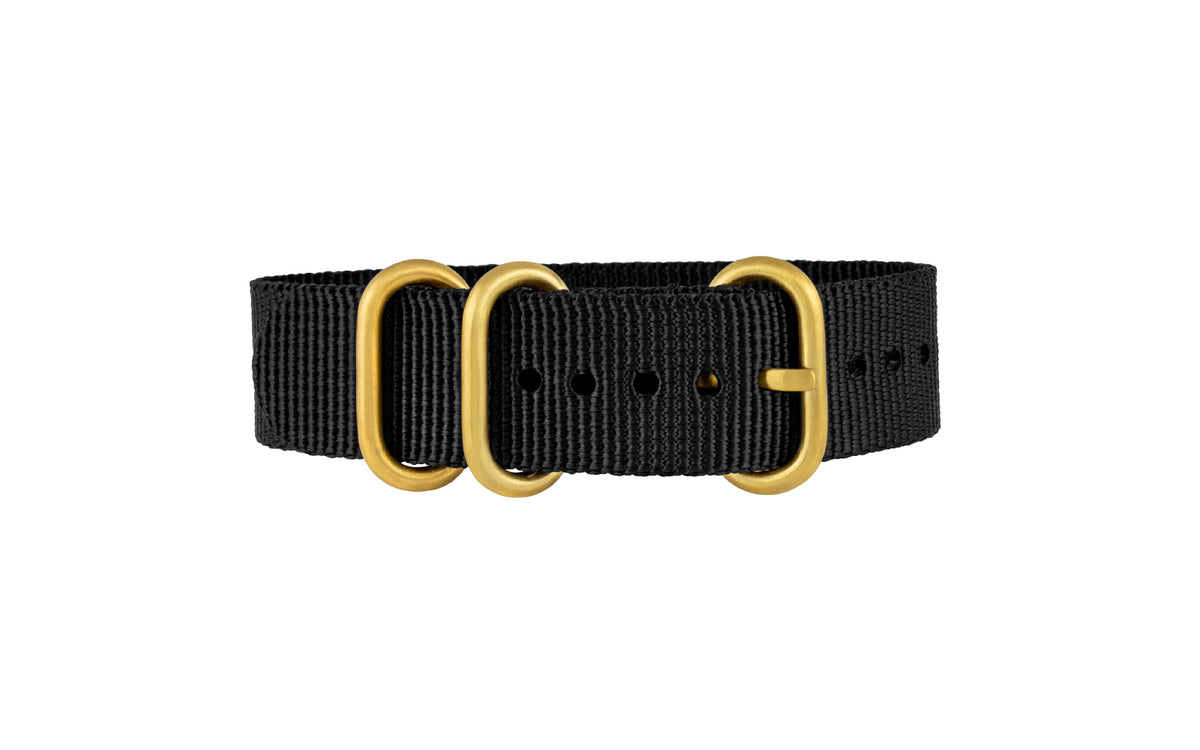 AWB Black Ballistic Nylon Watch Strap