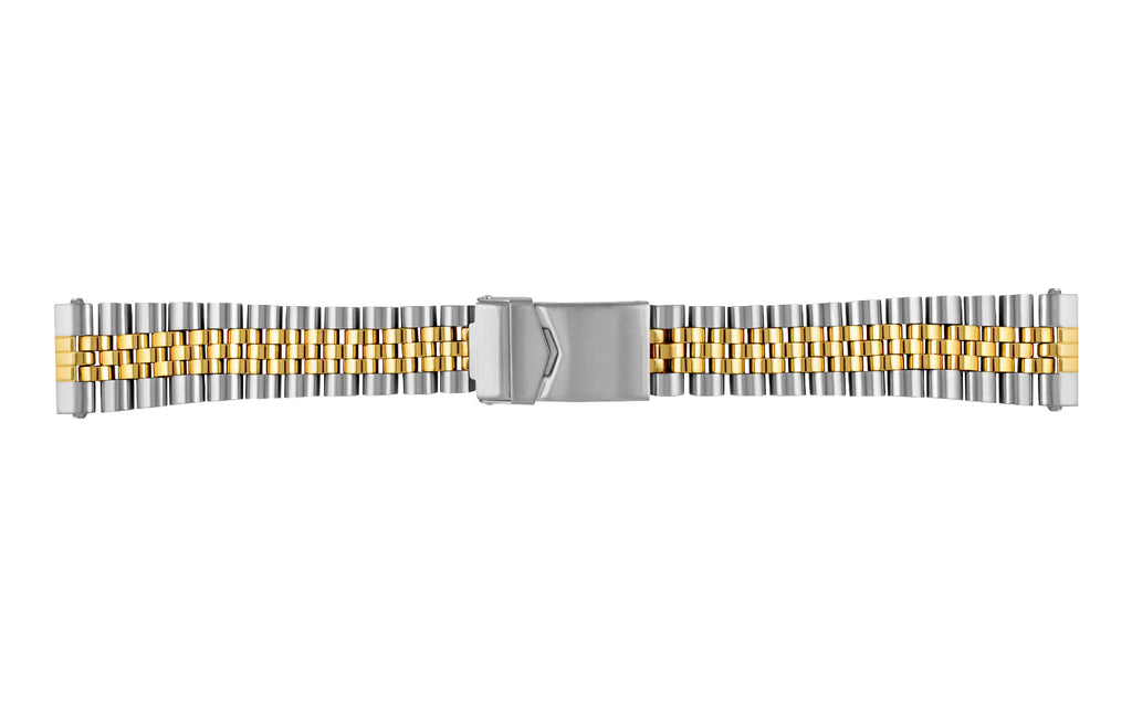 AWB Steel Series - Men's Two Tone Solid Link Rolex Jubilee® Style Metal Watch Band