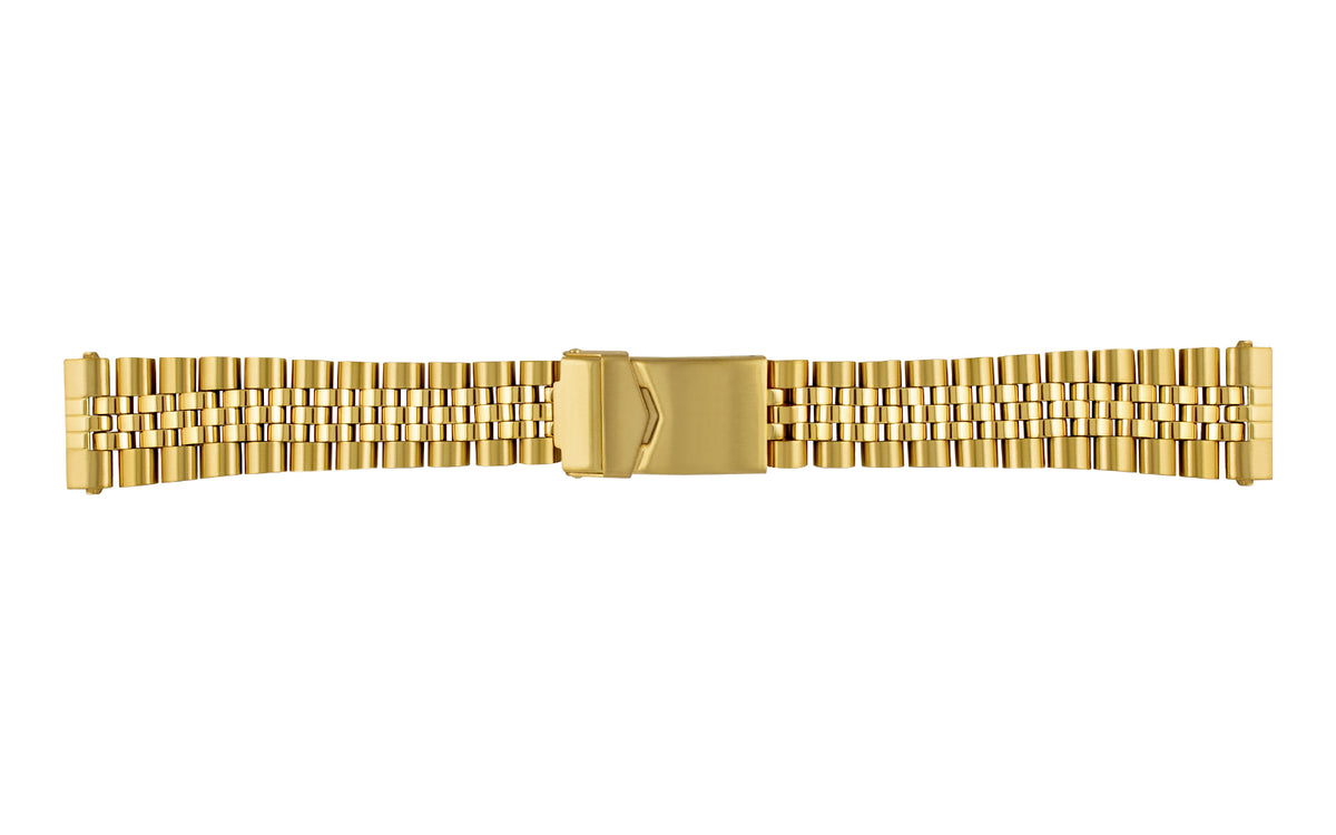AWB Steel Series - Men&#39;s Goldtone Solid Link Rolex Jubilee® Style Metal Watch Band