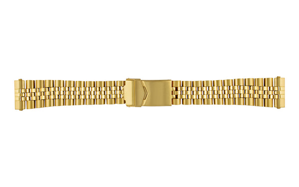 AWB Steel Series - Men's Goldtone Solid Link Rolex Jubilee® Style Metal Watch Band