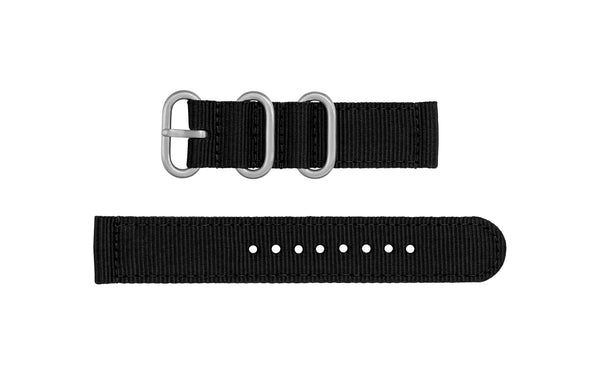 AWB Black Two-Piece Ballistic Nylon Watch Strap