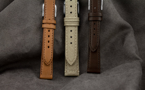 Fleurus France - Women's LONG Tan Stitched Leather Watch Strap