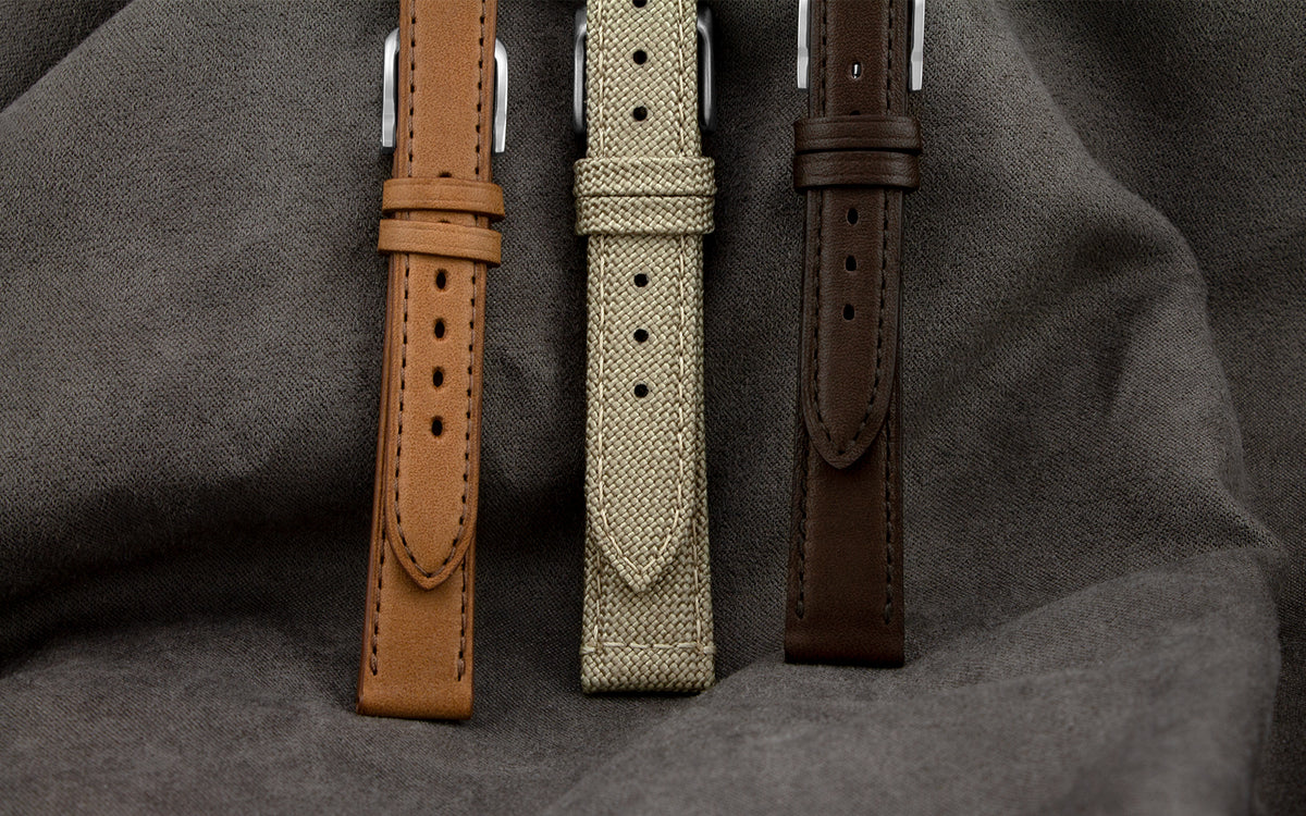 Fleurus France - Women&#39;s Tan Stitched Leather Watch Strap