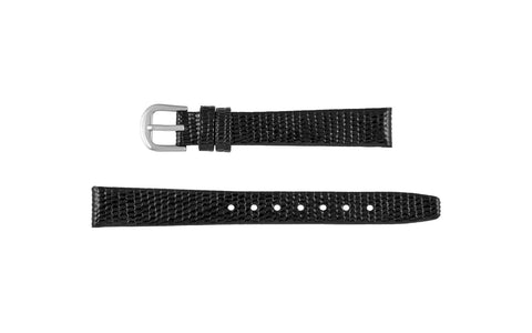 Stuller Women's Black Flat Lizard Grain Leather Watch Strap