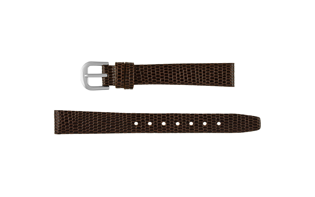 Stuller Women&#39;s LONG Brown Flat Lizard Grain Leather Watch Strap
