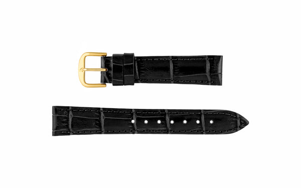 Stuller Women's SHORT Black Alligator Grain Leather Watch Strap