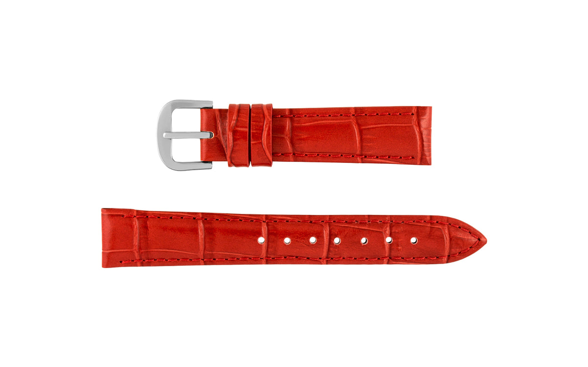 Stuller Women&#39;s LONG Red Alligator Grain Leather Watch Strap