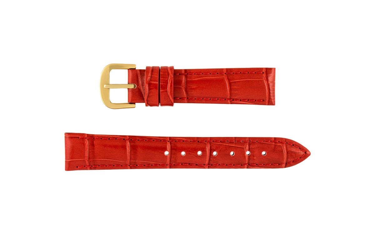 Stuller Women&#39;s Red Alligator Grain Leather Watch Strap