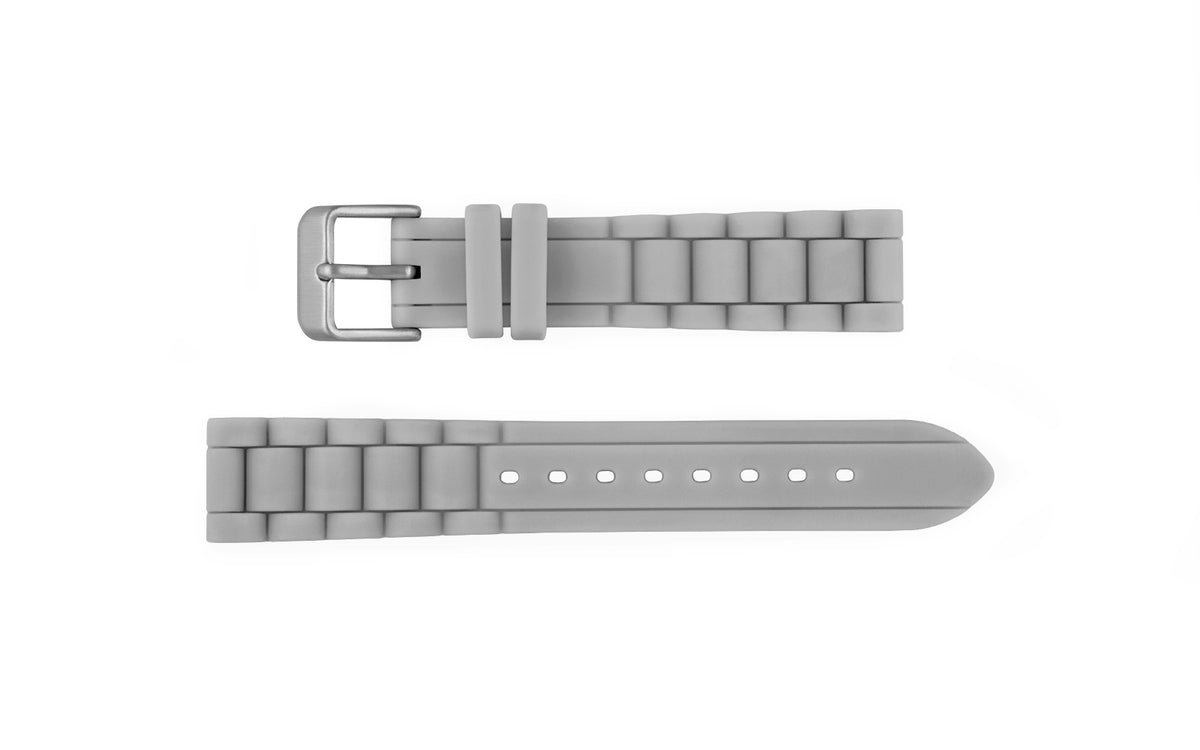Hadley-Roma Women&#39;s Silver Silicone Watch Band