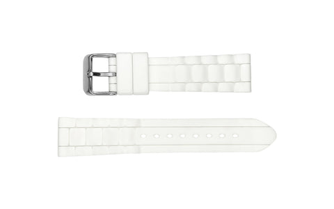 Hadley-Roma Women's White Silicone Watch Band