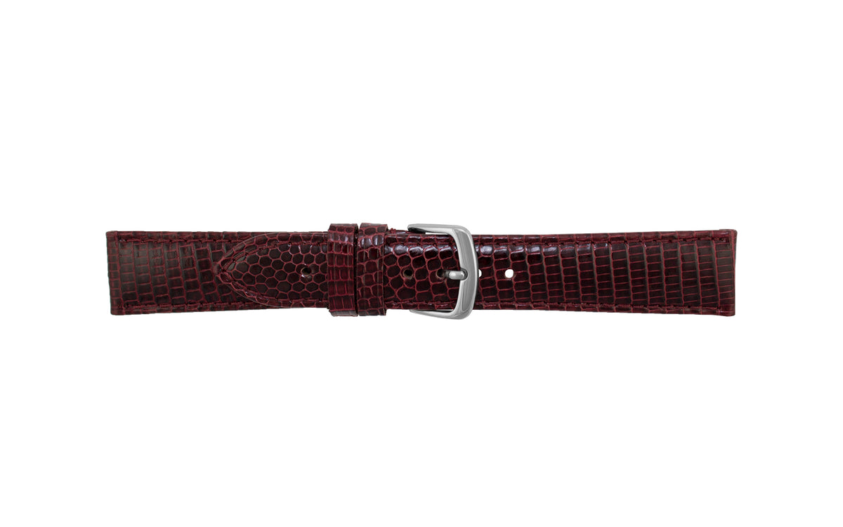Hadley-Roma Women&#39;s Burgundy Genuine Java Lizard Watch Strap