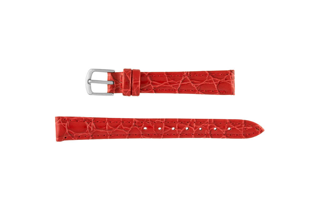 Hadley-Roma Women's Red Crocodile Grain Leather Watch Strap