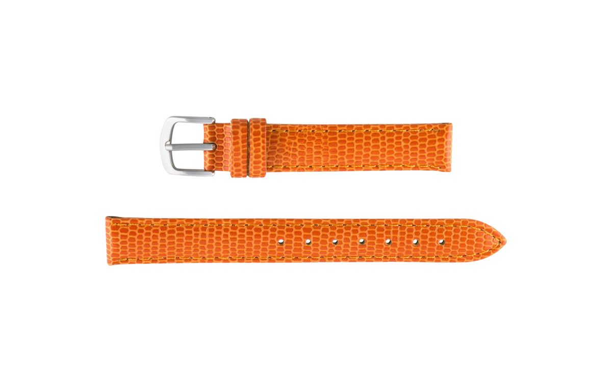 Hadley-Roma Women&#39;s Orange Java Lizard Grain Leather Watch Strap