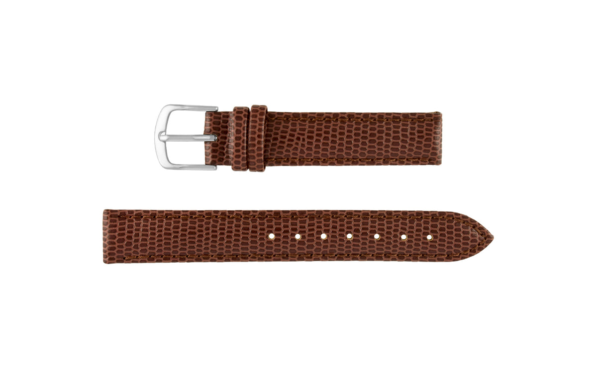 Hadley-Roma Women&#39;s LONG Brown Java Lizard Grain Leather Watch Strap