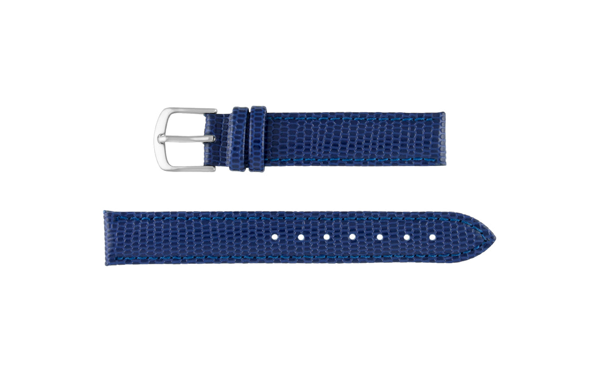 Hadley-Roma Women&#39;s LONG Navy Java Lizard Grain Leather Watch Strap