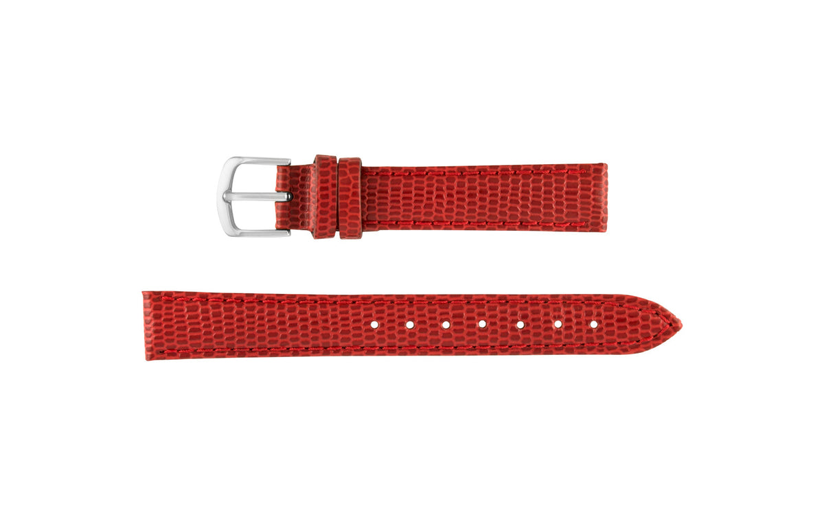 Hadley-Roma Women&#39;s LONG Red Java Lizard Grain Leather Watch Strap