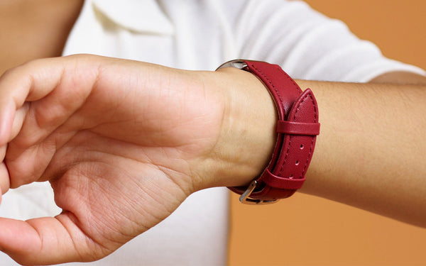 Hadley Women's Wine Microfiber Vegan Watch Strap