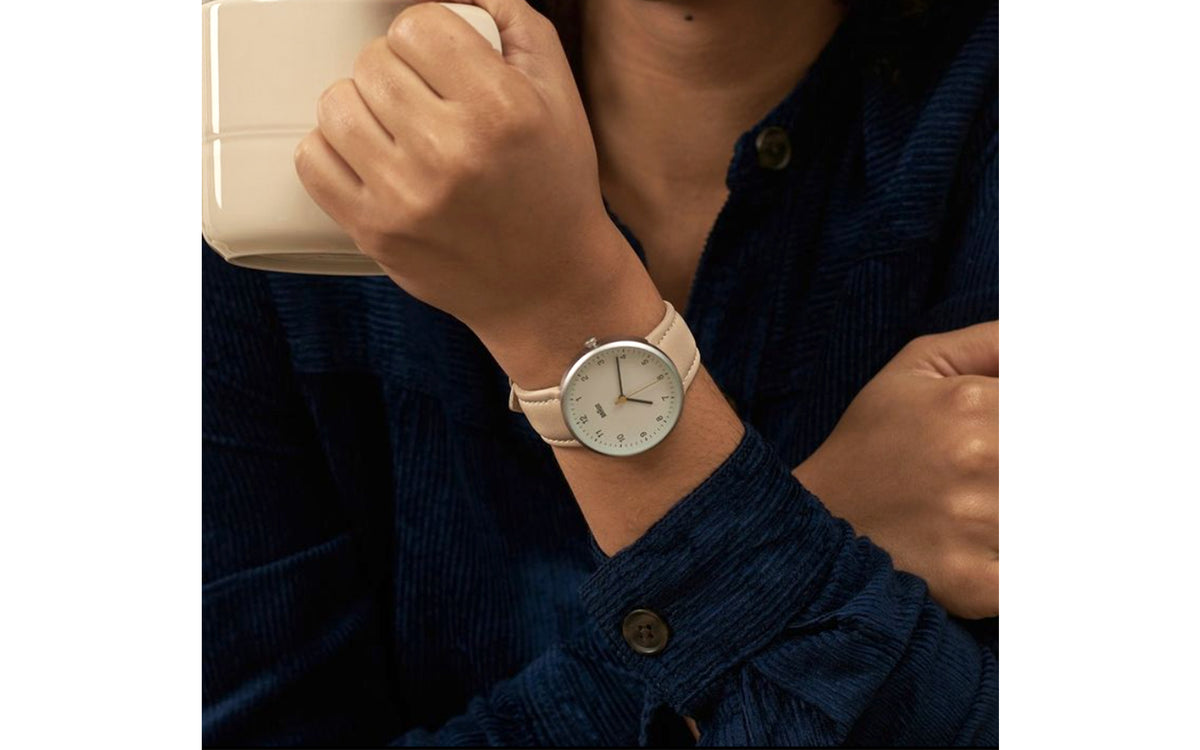 Hadley Women&#39;s Beige Microfiber Vegan Watch Strap