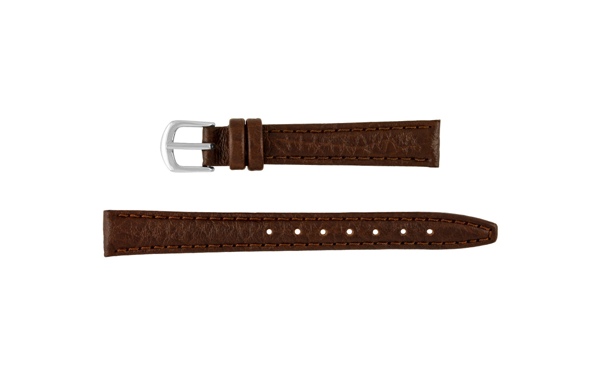 Hadley-Roma Women&#39;s Brown Genuine Textured Leather Watch Strap