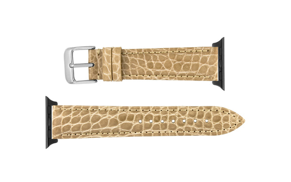 Apple Watch 38/40/41mm Strap - Women's Beige Genuine Alligator