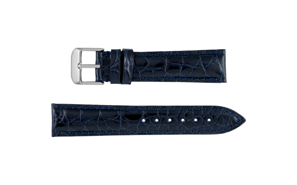 Michele 16mm Shiny Black Alligator Watch Strap on sale