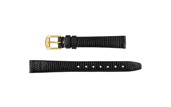 Hadley-Roma Women's Black Movado® Style Genuine Java Lizard Watch Strap