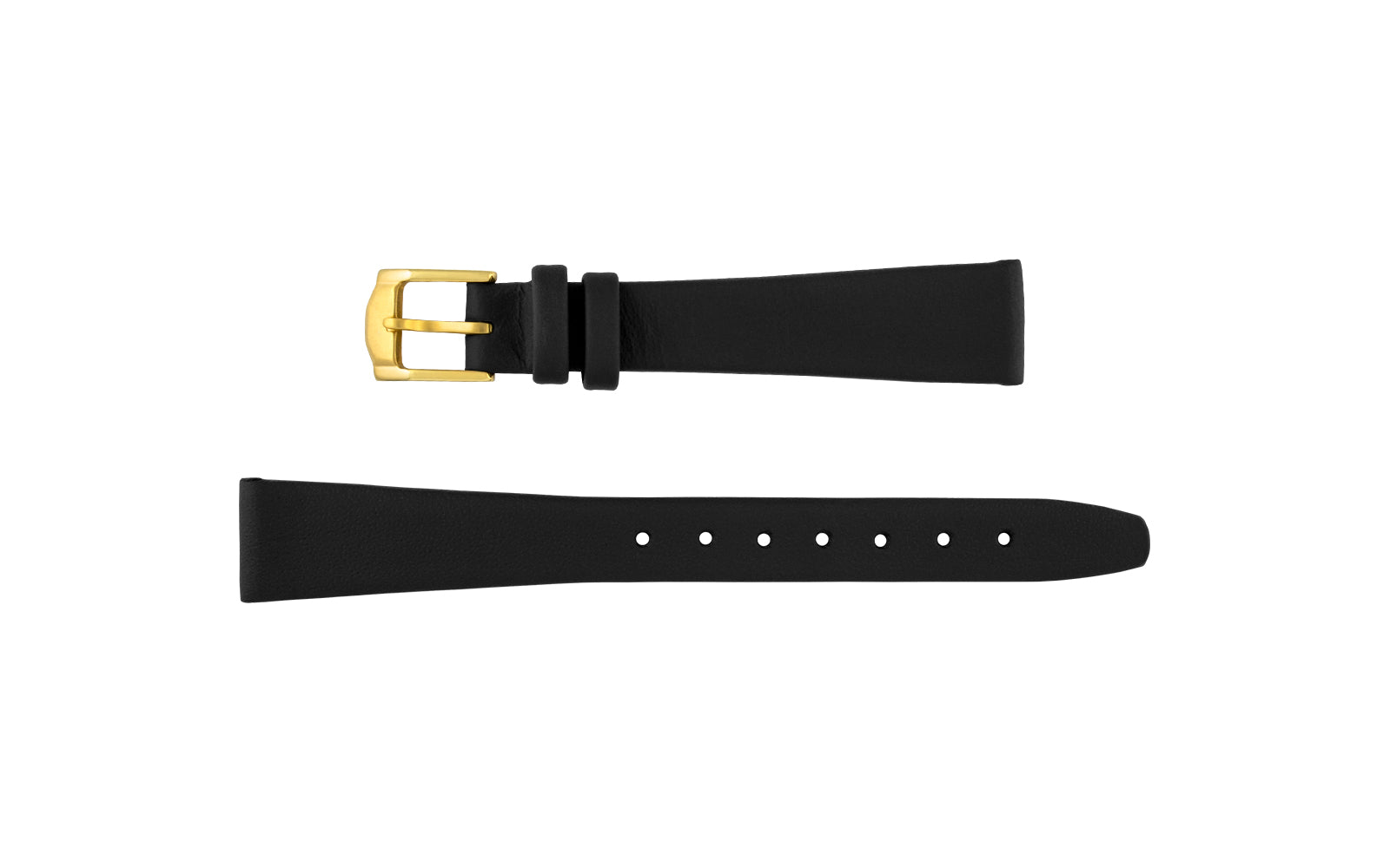 LONG STRAP IN SMOOTH CALFSKIN WITH GOLD FINISHING - BLACK