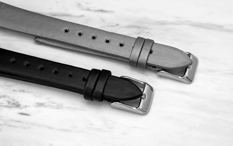Hadley-Roma Women's Black Satin Leather Watch Strap - allwatchbands.com