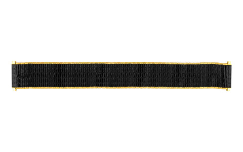 Speidel Men's Romunda Thinline Black & Goldtone Twist-O-Flex Metal Expansion Watch Band