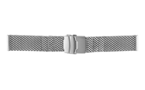 Hadley-Roma Men's Stainless Steel Deployant Clasp Metal Mesh Watch Band