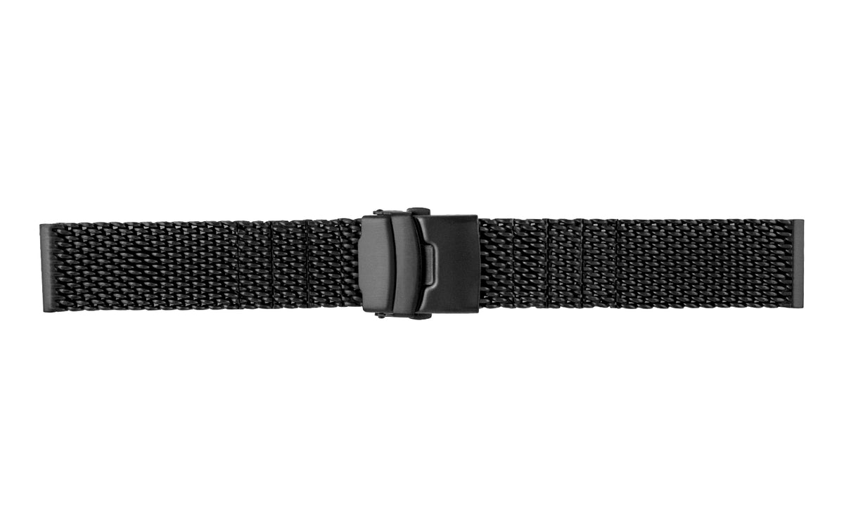 Black Steel Metal 28mm Replacement Watch Band Bracelet #5082