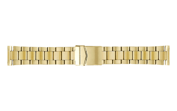 Hadley-Roma Men's Goldtone Solid Link Rolex Oyster® Style Straight End Metal Watch Band