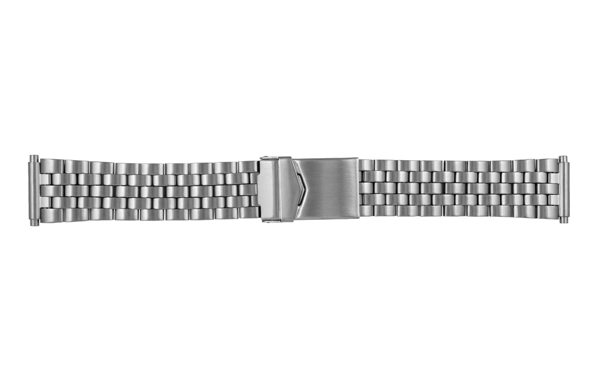 Hadley-Roma Men&#39;s Satin Stainless Steel Metal Link Bracelet Watch Band