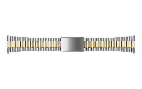 Hadley-Roma Men's Two Tone Rolex President® Style Straight End Metal Bracelet Watch Band