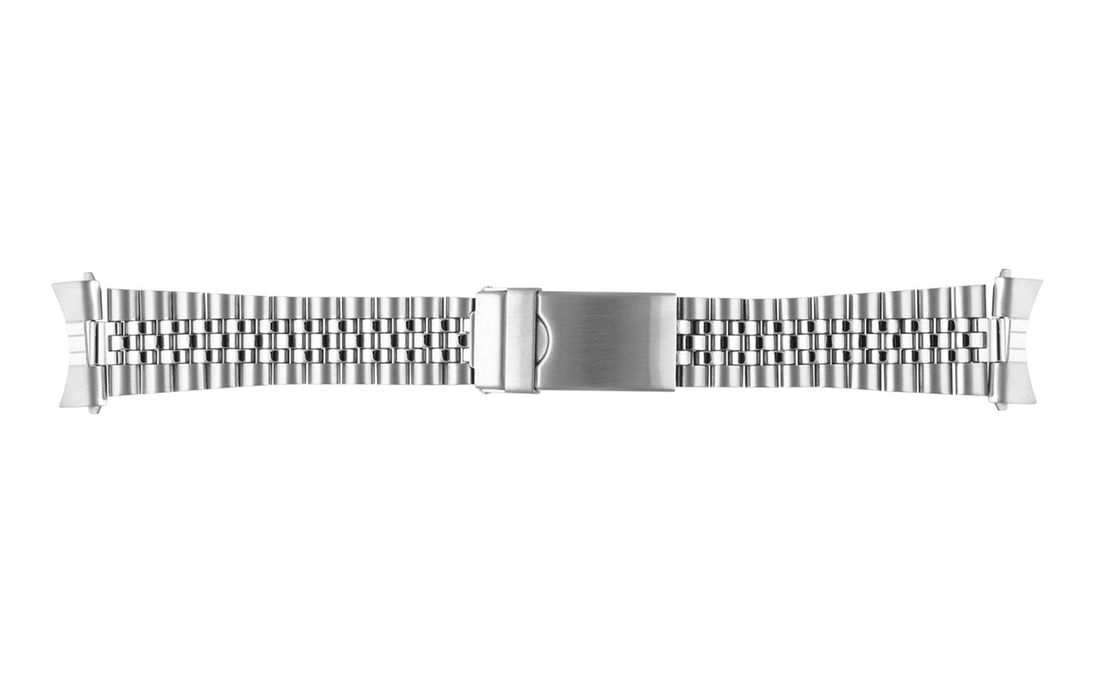 Hadley-Roma Men&#39;s Stainless Steel Straight Or Curved End Metal Link Bracelet Watch Band MB5696WSC
